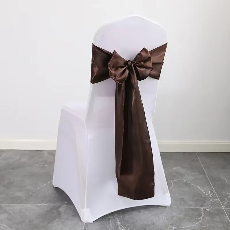 Wedding Decoration Chair Satin Sash Bow Tie Self Tie for Birthday Party Festival Hotel Holiday Shiny Look Luxury Dining Room