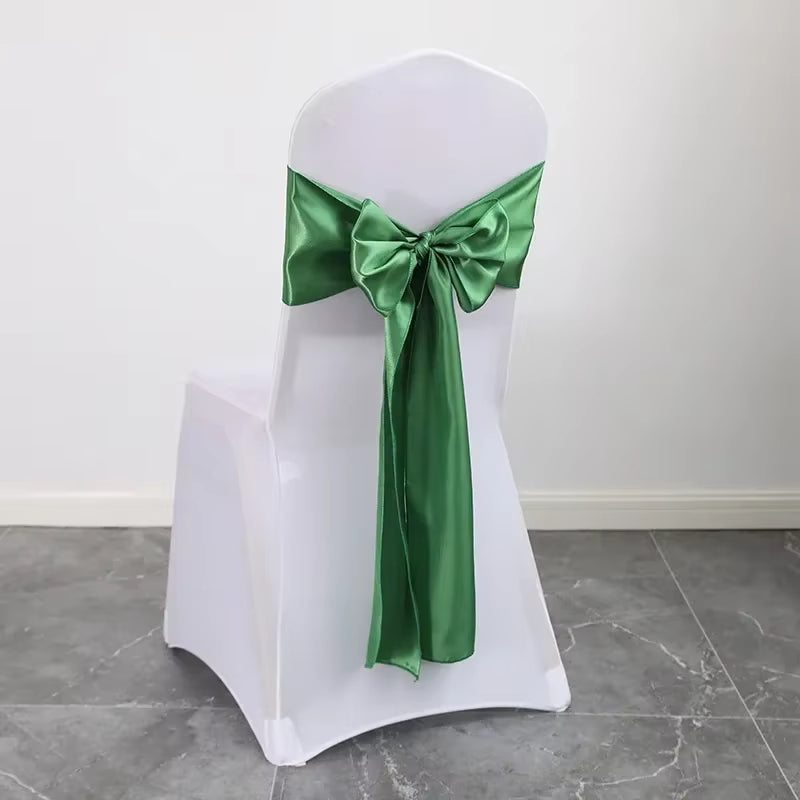 Wedding Decoration Chair Satin Sash Bow Tie Self Tie for Birthday Party Festival Hotel Holiday Shiny Look Luxury Dining Room
