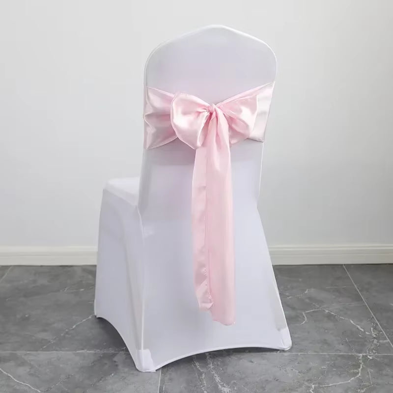 Wedding Decoration Chair Satin Sash Bow Tie Self Tie for Birthday Party Festival Hotel Holiday Shiny Look Luxury Dining Room
