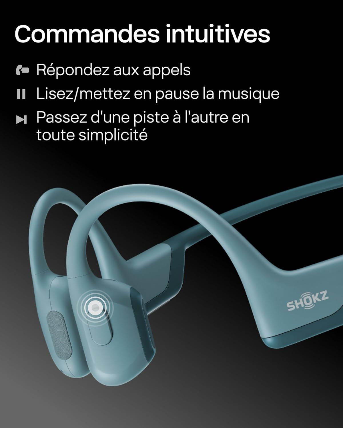 Openrun Pro Casque À Conduction Osseuse, Écouteurs Bluetooth Oreillles Libres Pour Le Sport Avec Micro, Casque Sans Fil Étanche IP55, 10H D'Autonomie, Bandeau De Sport, Bleu