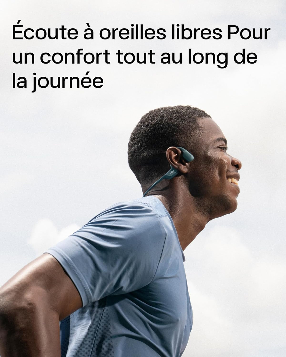 Openrun Pro Casque À Conduction Osseuse, Écouteurs Bluetooth Oreillles Libres Pour Le Sport Avec Micro, Casque Sans Fil Étanche IP55, 10H D'Autonomie, Bandeau De Sport, Bleu