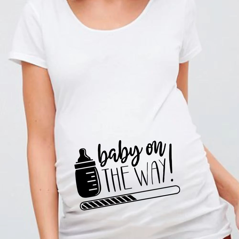 Women Pregnancy T-Shirt It'S a Girl Baby Print Pregnant Maternity T Shirts Funny Pregnant Women Summer Tees Pregnant Tops