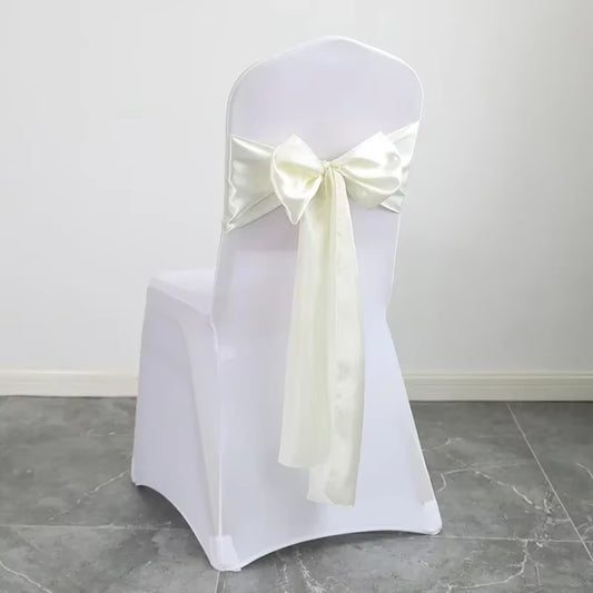 Wedding Decoration Chair Satin Sash Bow Tie Self Tie for Birthday Party Festival Hotel Holiday Shiny Look Luxury Dining Room