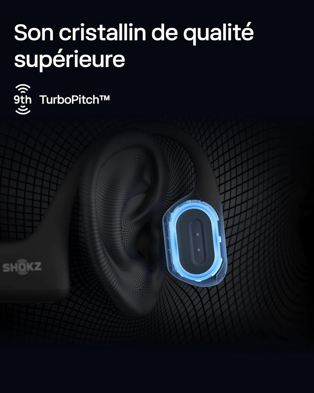 Openrun Pro Casque À Conduction Osseuse, Écouteurs Bluetooth Oreillles Libres Pour Le Sport Avec Micro, Casque Sans Fil Étanche IP55, 10H D'Autonomie, Bandeau De Sport, Bleu