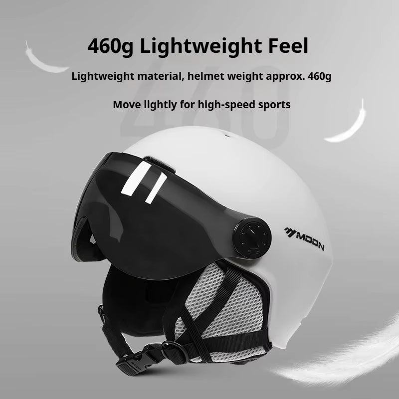 -Skiing Helmet with Integrally Molded Goggles, PC and EPS Outdoor Sports, Ski Snowboard and Skateboard