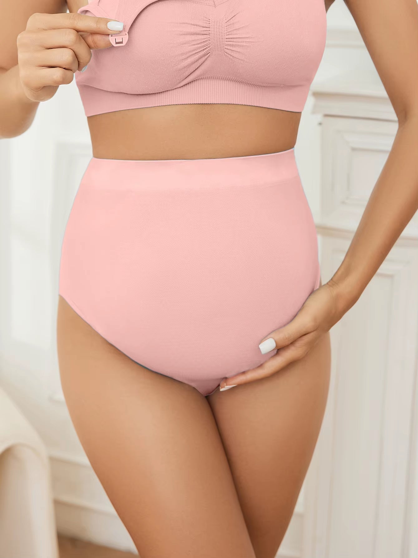 Pregnant Women'S Underwear with a Seamless High Waisted Design Comfortable and Breathable during Pregnancy