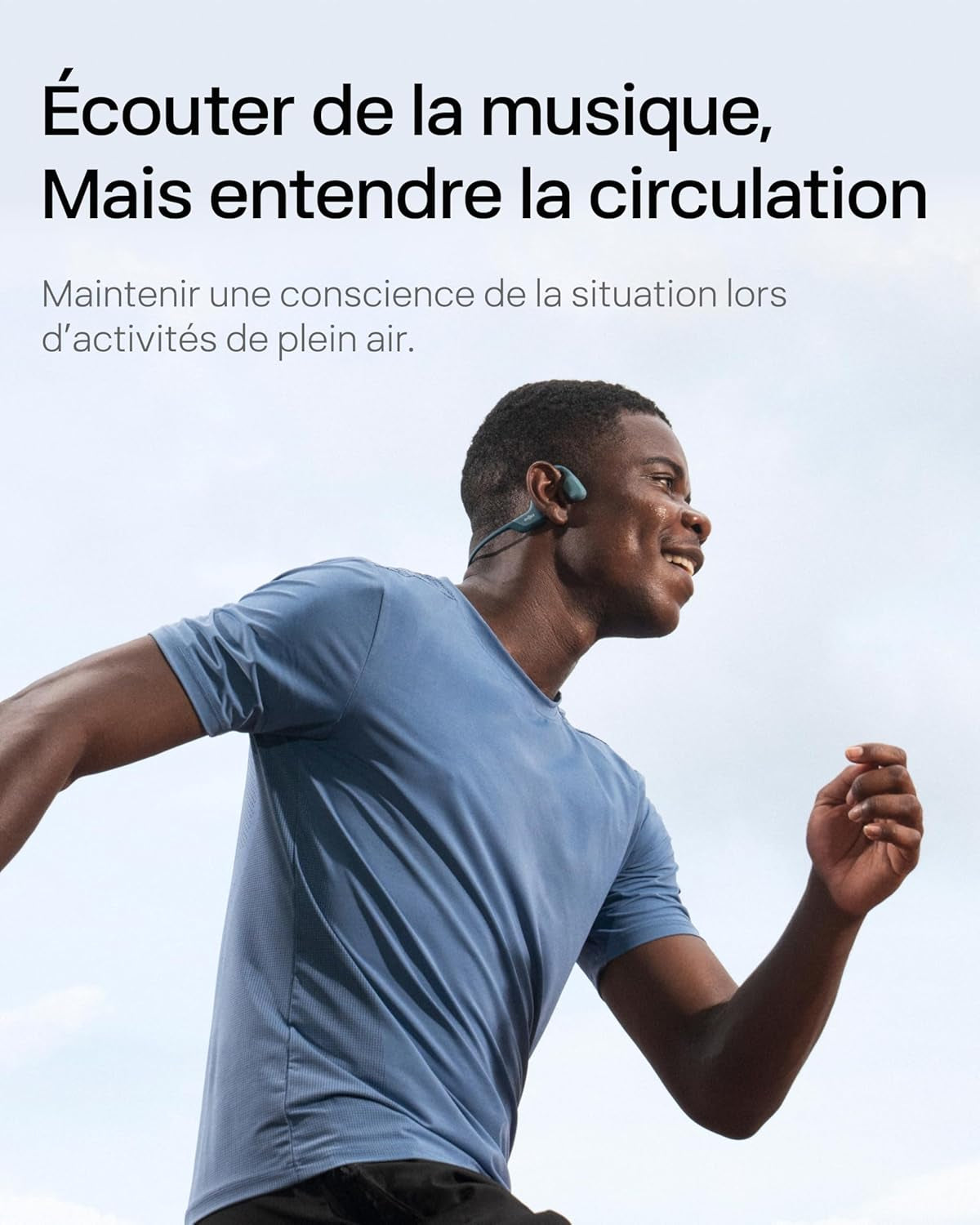 Openrun Pro Casque À Conduction Osseuse, Écouteurs Bluetooth Oreillles Libres Pour Le Sport Avec Micro, Casque Sans Fil Étanche IP55, 10H D'Autonomie, Bandeau De Sport, Bleu