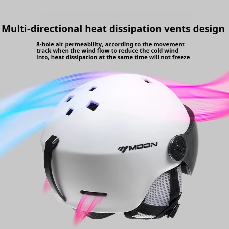 -Skiing Helmet with Integrally Molded Goggles, PC and EPS Outdoor Sports, Ski Snowboard and Skateboard