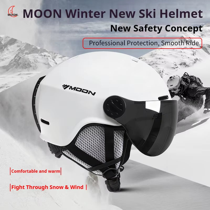 -Skiing Helmet with Integrally Molded Goggles, PC and EPS Outdoor Sports, Ski Snowboard and Skateboard