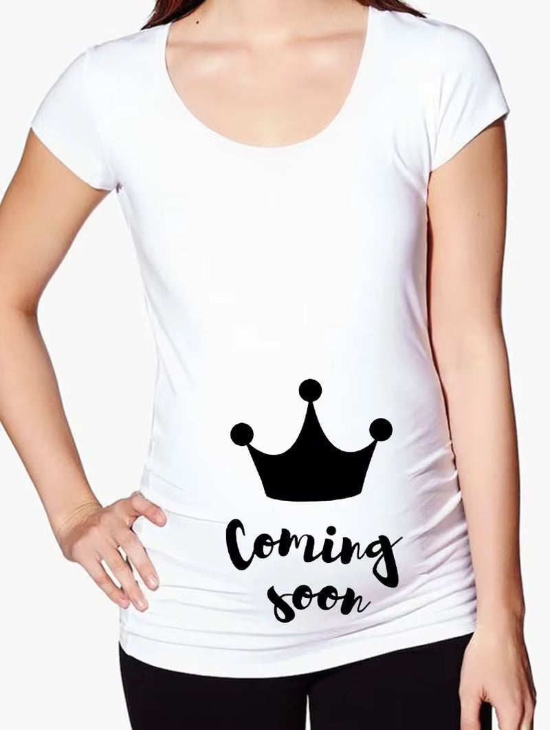 Women Pregnancy T-Shirt It'S a Girl Baby Print Pregnant Maternity T Shirts Funny Pregnant Women Summer Tees Pregnant Tops